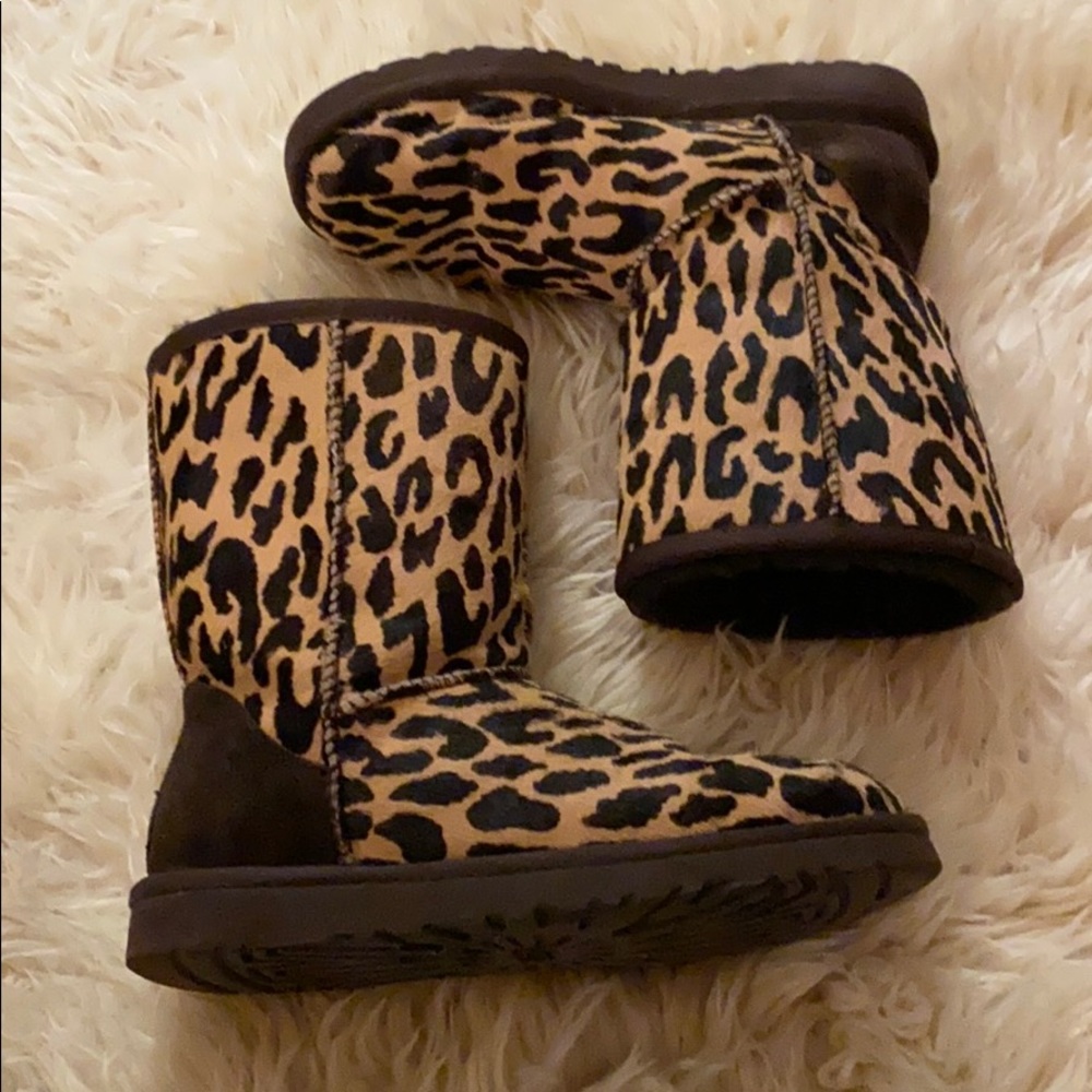 Ugg Australia leopard print classic short boots classic calf hair animal print 5